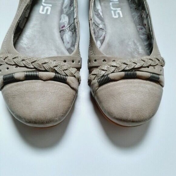 MJUS Ballet Women's Shoe Cream Round Toe Sz EUR 37 / US 7 - Picture 8 of 11